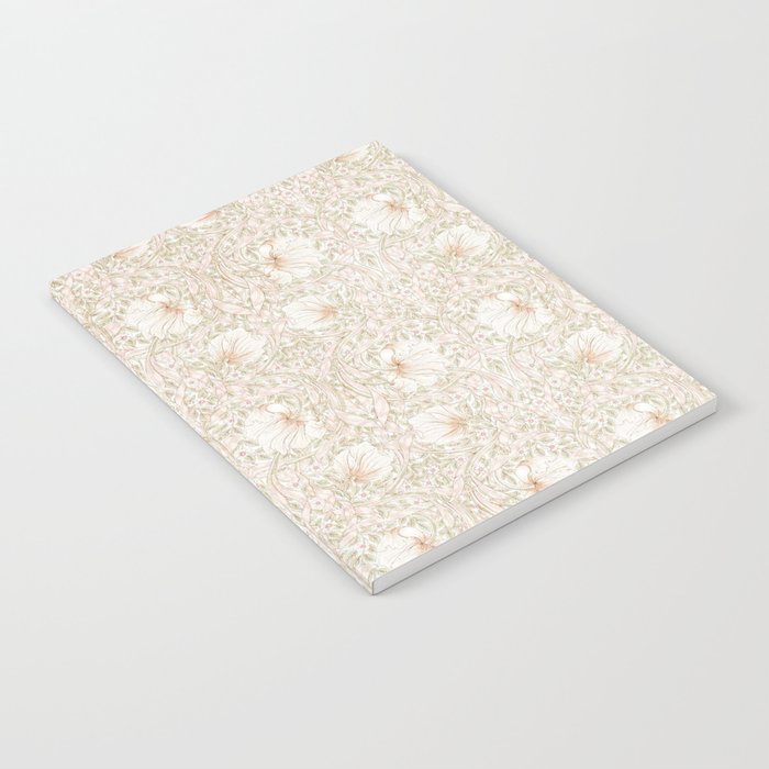 William Morris Pimpernel Cochineal Pink Pastel Floral Notebook Gallery Image 2
