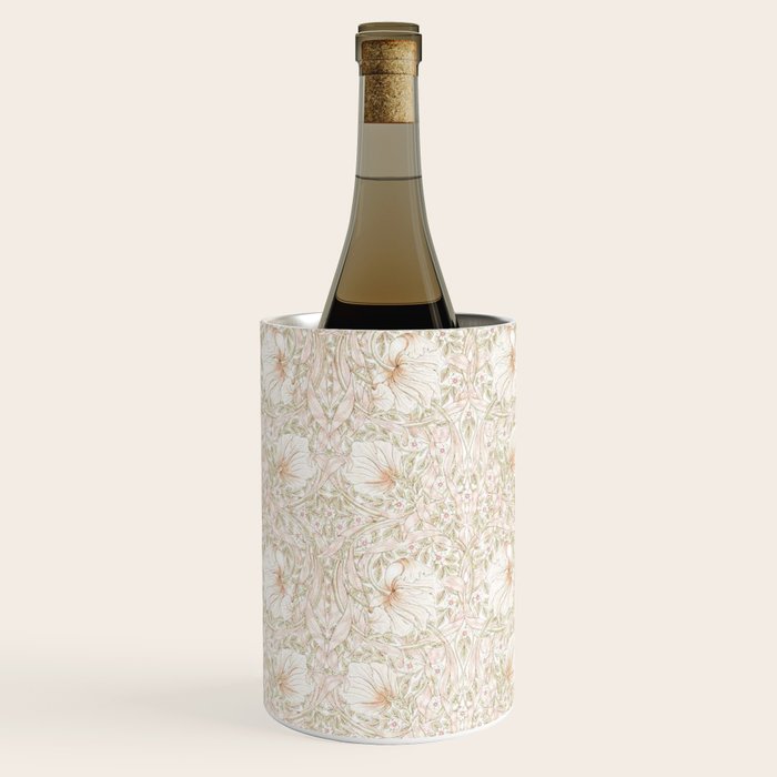 William Morris Pimpernel Cochineal Pink Pastel Floral Wine Chiller Gallery Image 3