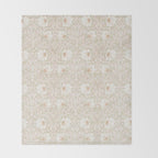 William Morris Pimpernel Cochineal Pink Pastel Floral Throw Blanket Gallery Image 2