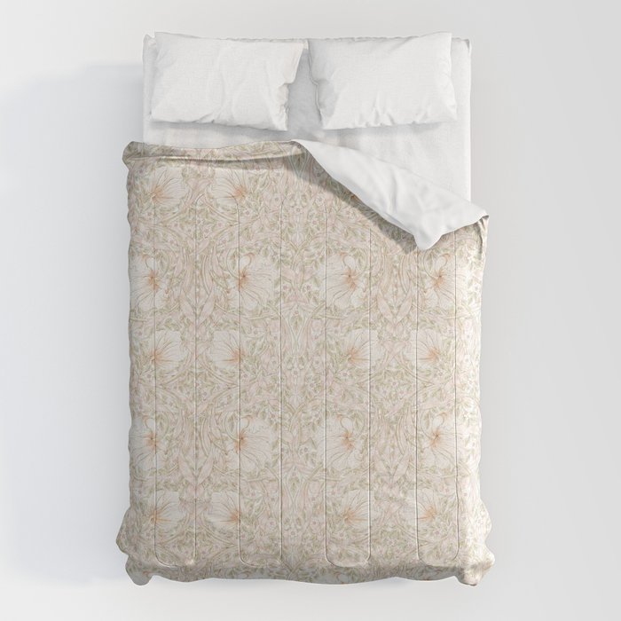 William Morris Pimpernel Cochineal Pink Pastel Floral Comforter Gallery Image 6