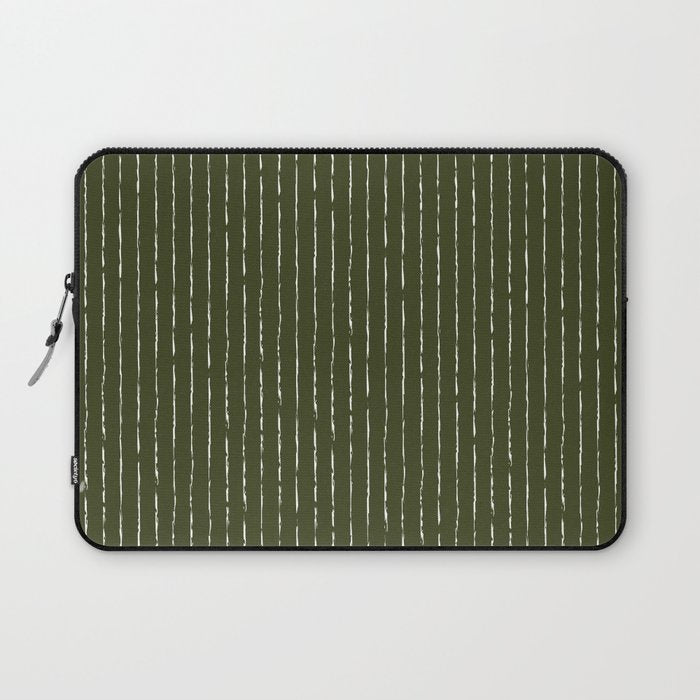 Lines II (Olive Green) Laptop Sleeve Gallery Image 1