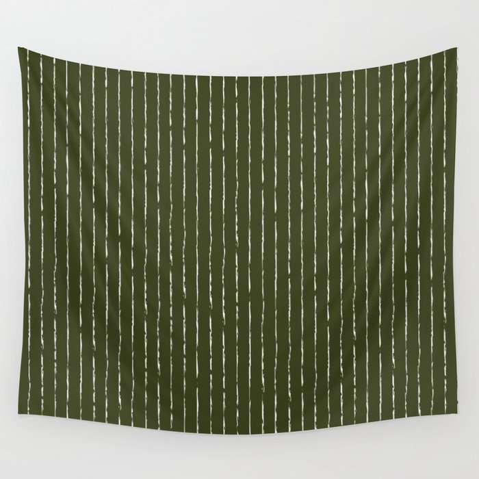 Lines II (Olive Green) Wall Tapestry Gallery Image 1