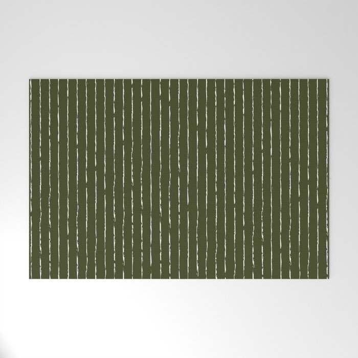 Lines II (Olive Green) Welcome Mat Gallery Image 1