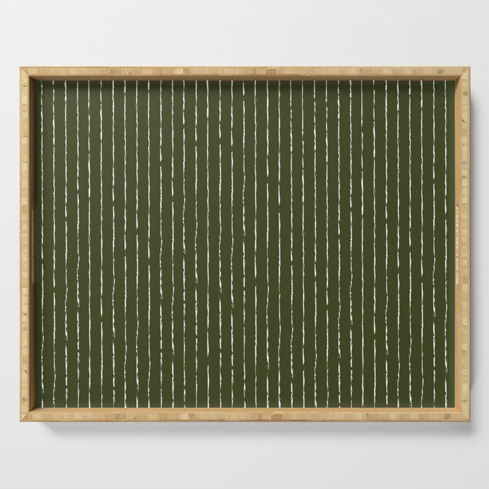 Lines II (Olive Green) Serving Tray Gallery Image 1
