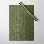 Lines II (Olive Green) Wrapping Paper Gallery Image 1