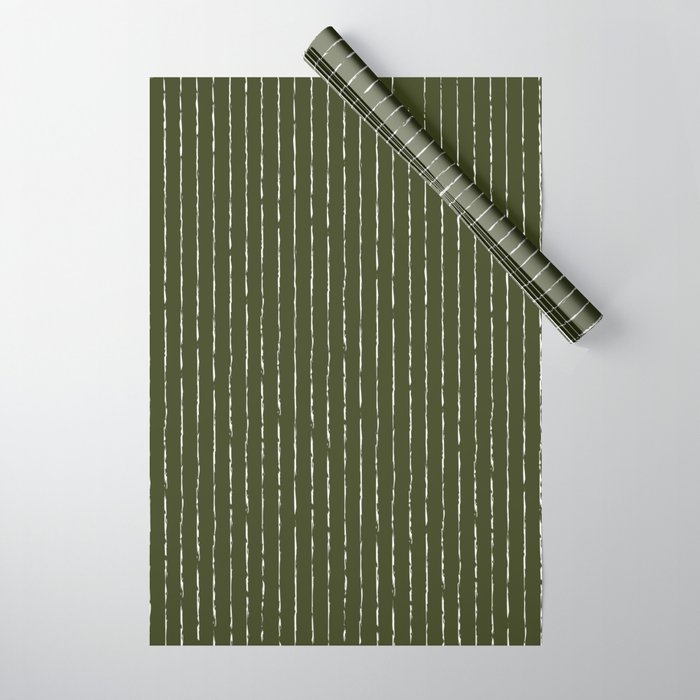 Lines II (Olive Green) Wrapping Paper Gallery Image 1