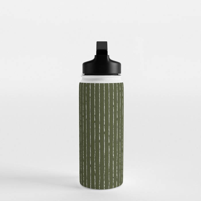 Lines II (Olive Green) Water Bottle Gallery Image 3
