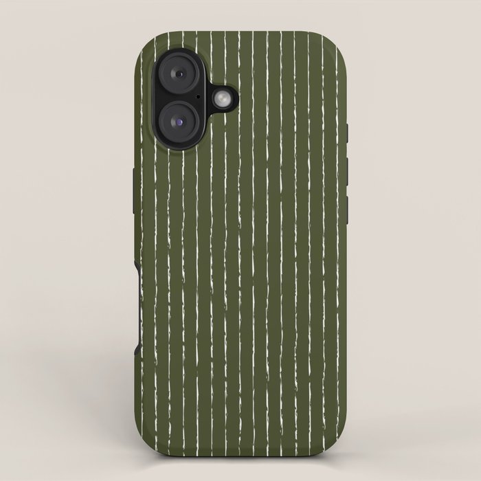 Lines II (Olive Green) iPhone Case Gallery Image 1