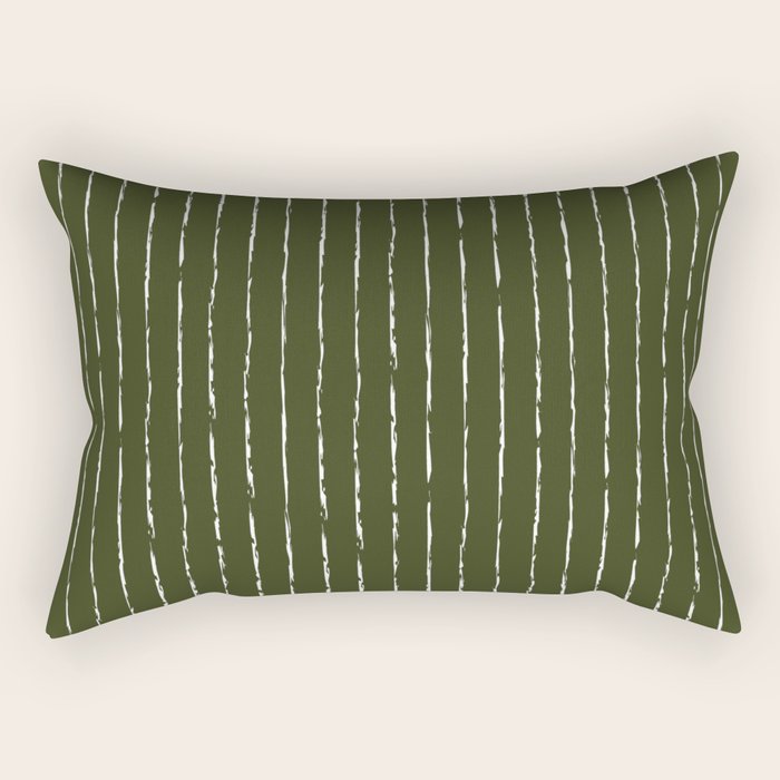 Lines II (Olive Green) Rectangular Pillow Gallery Image 2