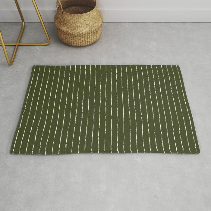 Lines II (Olive Green) Rug Gallery Image 1