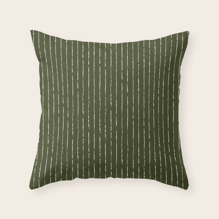Lines II (Olive Green) Throw Pillow Gallery Image 6