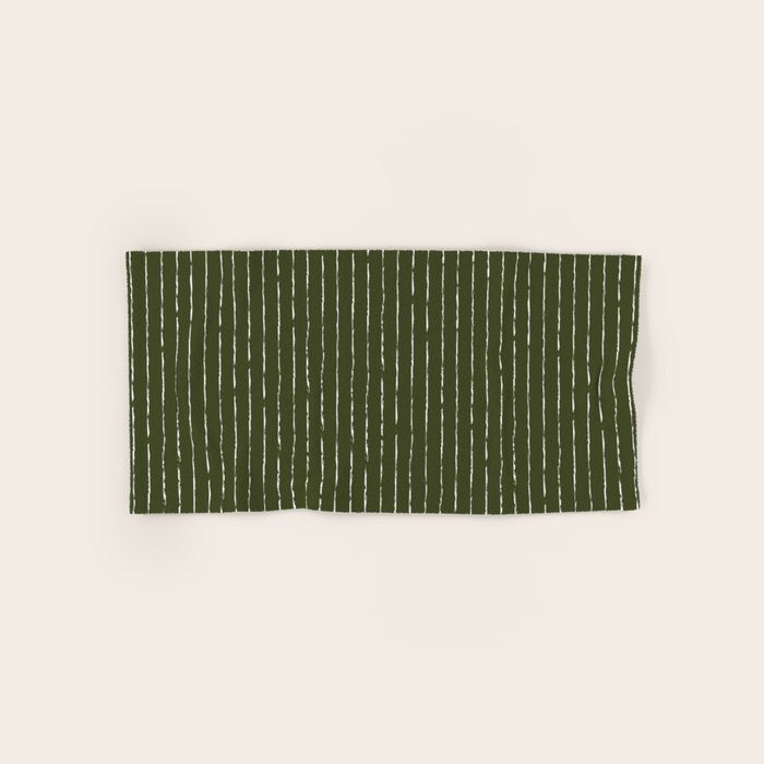 Lines II (Olive Green) Bath Towel Gallery Image 1