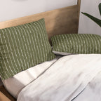 Lines II (Olive Green) Pillow Sham Gallery Image 2