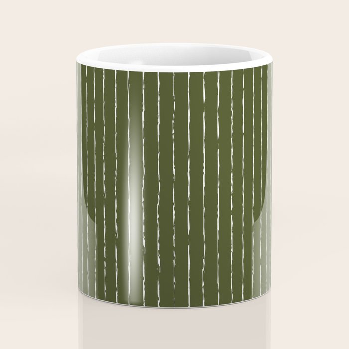 Lines II (Olive Green) Coffee Mug Gallery Image 4