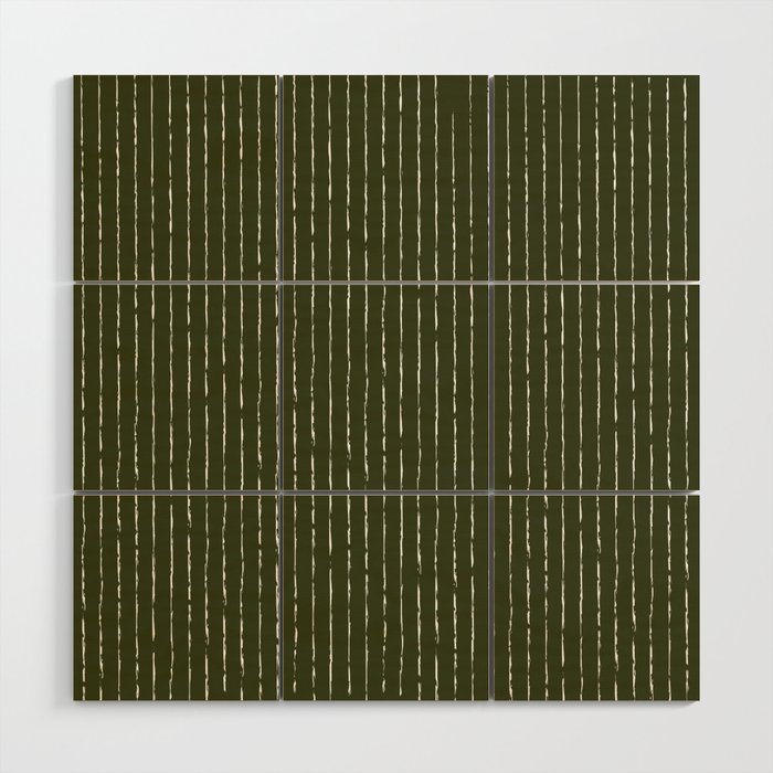 Lines II (Olive Green) Wood Wall Art Gallery Image 1
