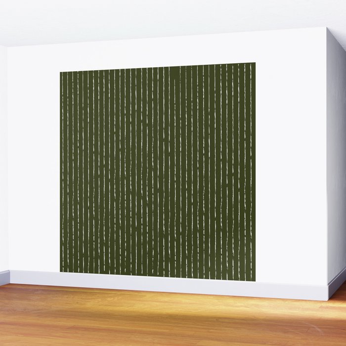 Lines II (Olive Green) Wall Mural Gallery Image 2