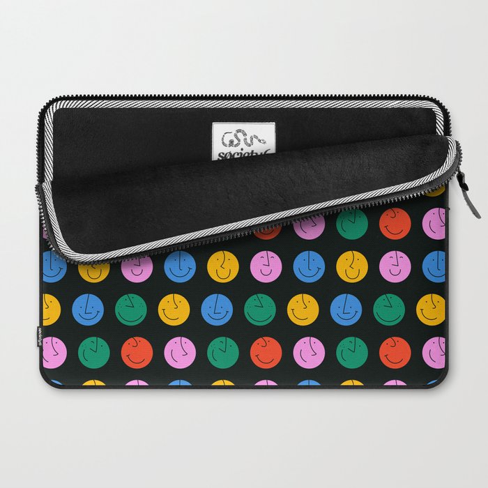 Colorful diverse people face cartoon pattern Laptop Sleeve Gallery Image 2