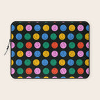 Colorful diverse people face cartoon pattern Laptop Sleeve Gallery Image 1