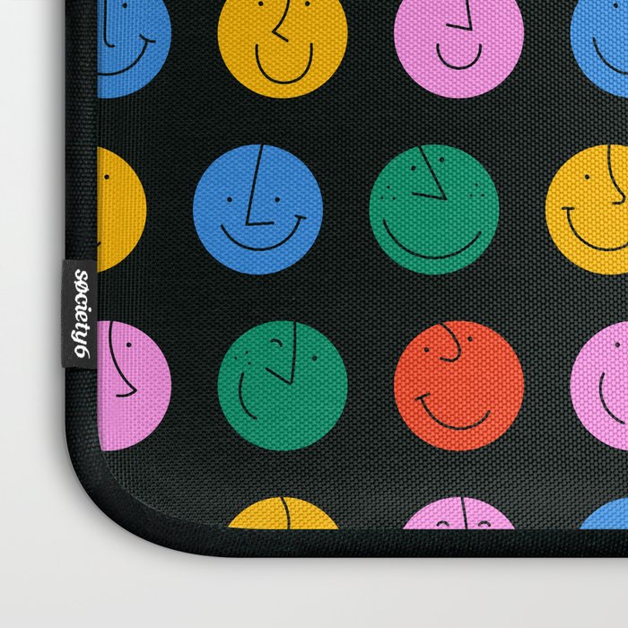 Colorful diverse people face cartoon pattern Laptop Sleeve Gallery Image 3