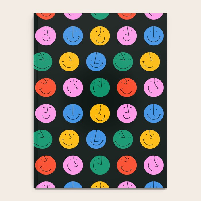 Colorful diverse people face cartoon pattern Notebook Gallery Image 4