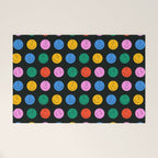 Colorful diverse people face cartoon pattern Welcome Mat Gallery Image 1