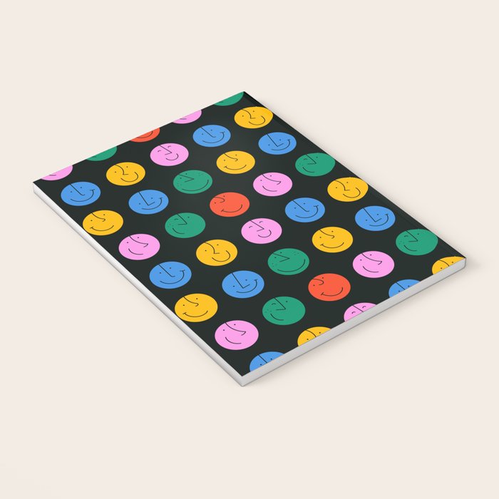 Colorful diverse people face cartoon pattern Notebook Gallery Image 3