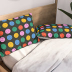 Colorful diverse people face cartoon pattern Pillow Sham Gallery Image 2
