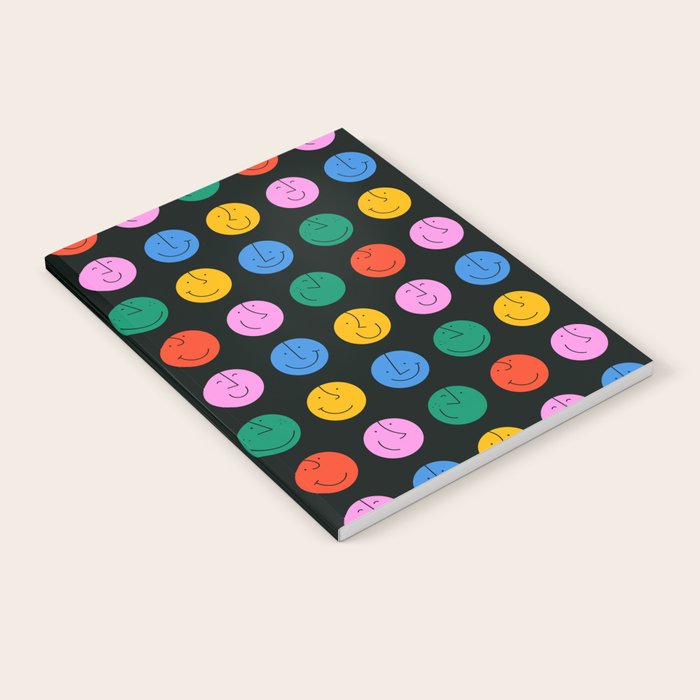 Colorful diverse people face cartoon pattern Notebook Gallery Image 2