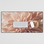 Always the Optimist  pink dahlia botanical flower photograph Desk Mat Gallery Image 1
