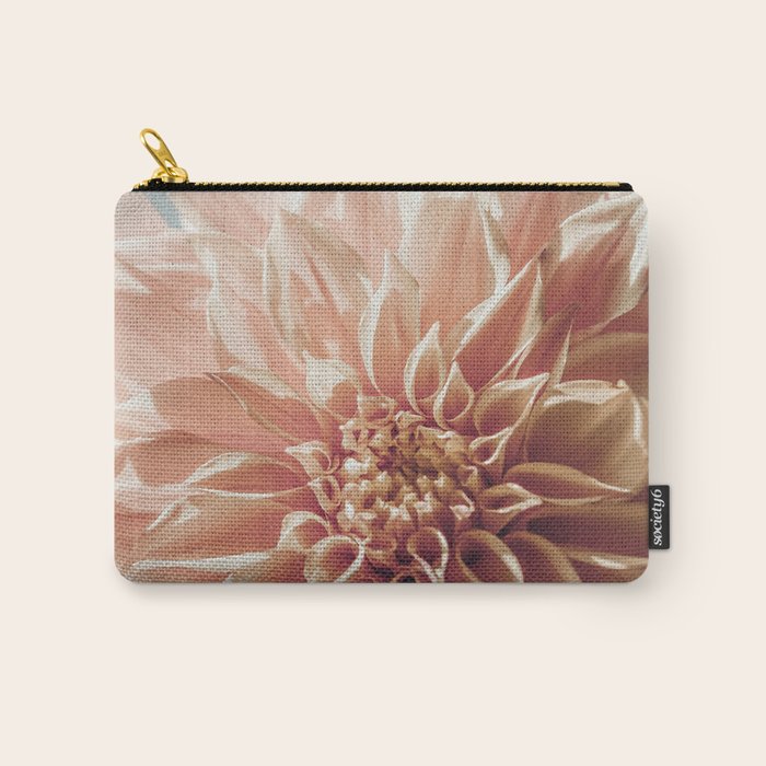 Always the Optimist  pink dahlia botanical flower photograph Carry All Pouch Gallery Image 1
