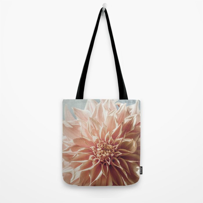 Always the Optimist  pink dahlia botanical flower photograph Tote Bag Gallery Image 2