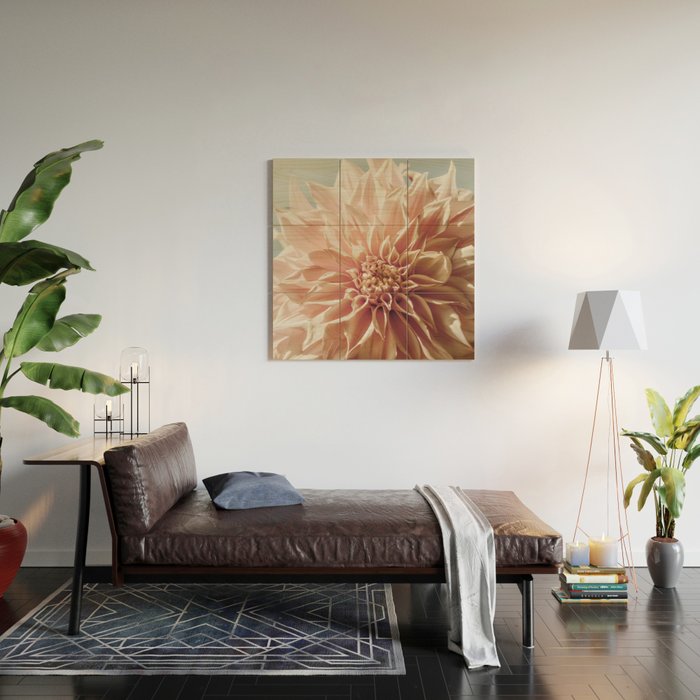 Always the Optimist  pink dahlia botanical flower photograph Wood Wall Art Gallery Image 2
