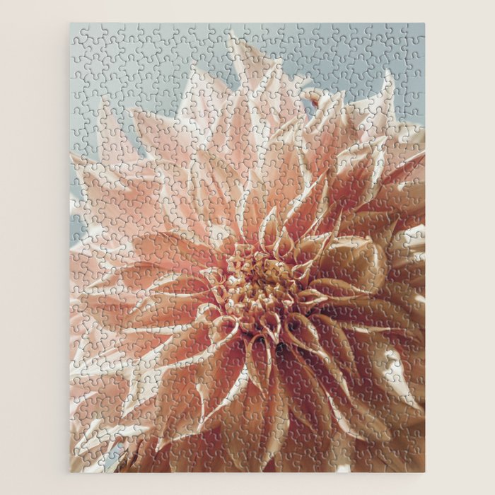 Always the Optimist  pink dahlia botanical flower photograph Jigsaw Puzzle Gallery Image 1