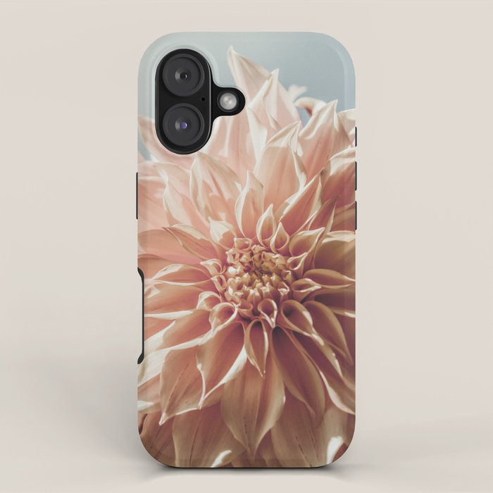 Always the Optimist  pink dahlia botanical flower photograph iPhone Case Gallery Image 1