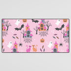 Pink Halloween pastel spooky party Desk Mat Gallery Image 3