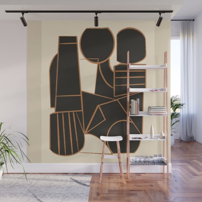 Abstract Line Shapes 10 Wall Mural Gallery Image 1
