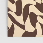 Wavy Checkerboard in Brown & Cream Poster Gallery Image 3