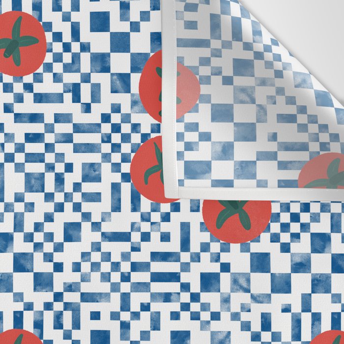 Tomatoes Checkered Grid Wall Tapestry Gallery Image 3