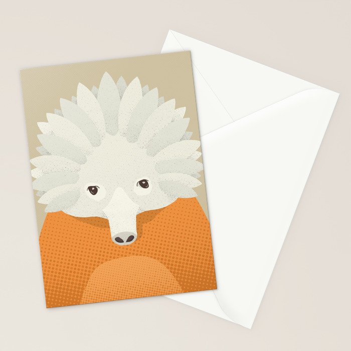 Whimsy Echidna, Animal Portrait Stationery Card Gallery Image 2