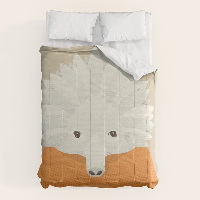 Whimsy Echidna, Animal Portrait Comforter Gallery Image 1