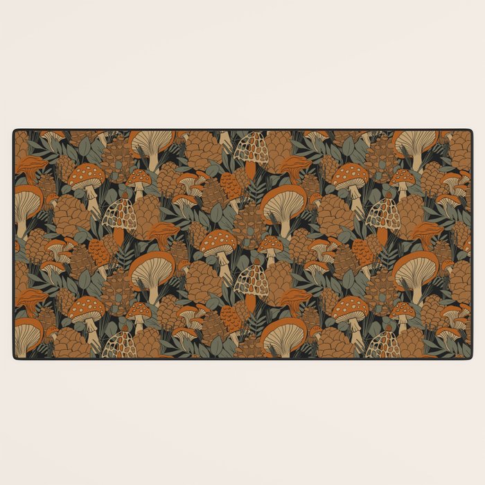 Autumn Mushrooms and Pinecones Desk Mat Gallery Image 3