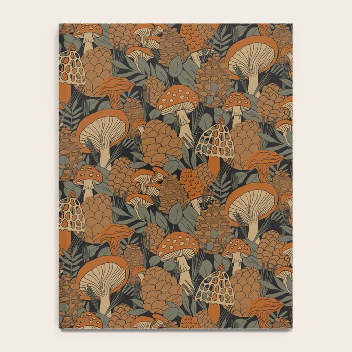 Autumn Mushrooms and Pinecones Notebook Gallery Image 4