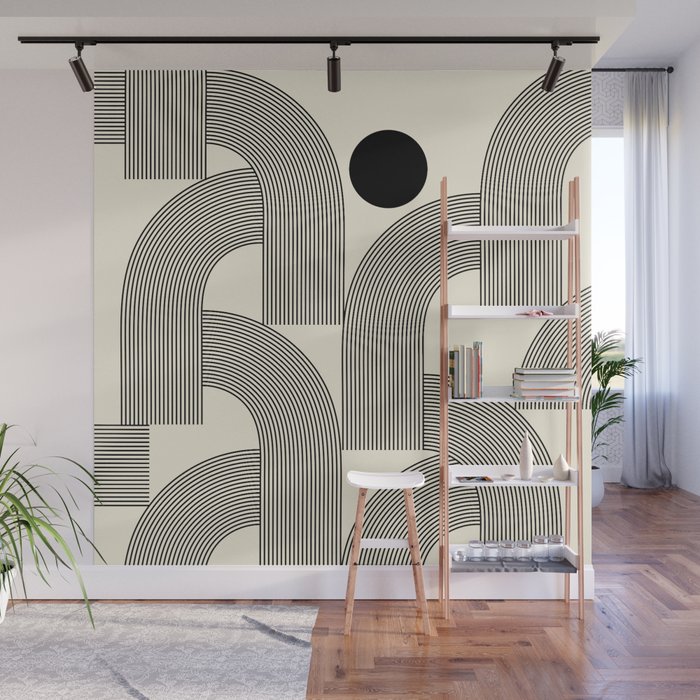 Abstraction_SUNLIGHT_SUNSHINE_LINE_POP_ART_Minimalism_001A Wall Mural Gallery Image 1