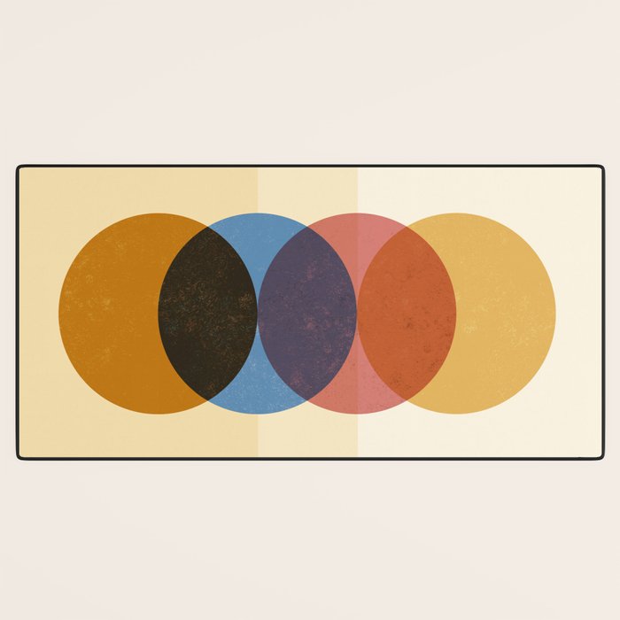 Abstraction_SUNRISE_SUNSET_CIRCLE_RISING_COLORFUL_POP_ART_0425A Desk Mat Gallery Image 3