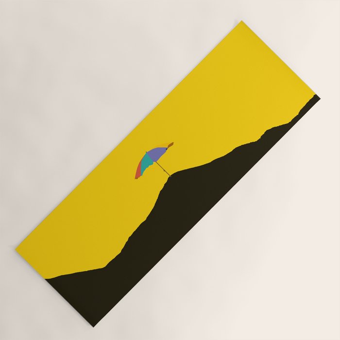 Colorful Parasol Black Yellow Background #decor #society6 #buyart Yoga Mat Gallery Image 1
