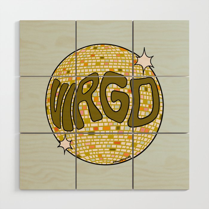 Virgo Disco Ball Wood Wall Art Gallery Image 1