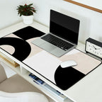 geometry mid modern black white III Desk Mat Gallery Image 2
