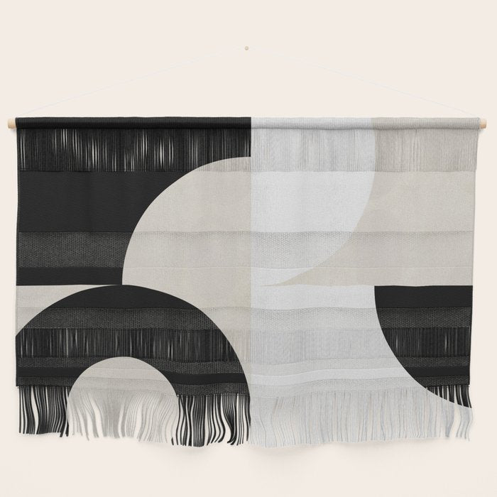 geometry mid modern black white III Wall Hanging Gallery Image 1