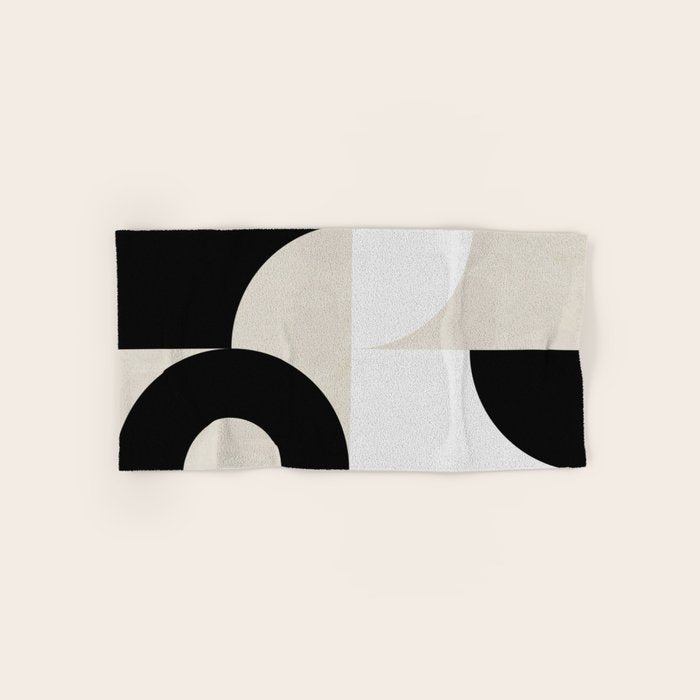 geometry mid modern black white III Bath Towel Gallery Image 1