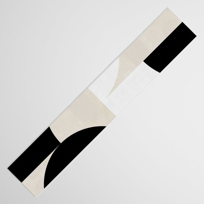 geometry mid modern black white III Table Runner Gallery Image 3